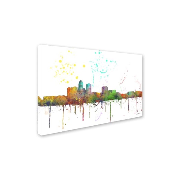 Marlene Watson 'Des Moines Iowa Skyline Mclr-1' Canvas Art,22x32